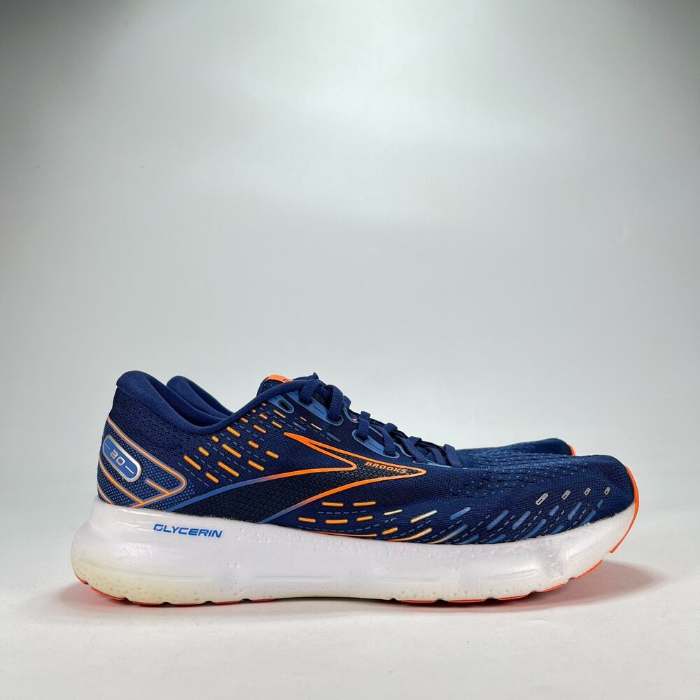 Brooks Glycerin 20 Blue Orange Athletic Running Shoes 1103821D444 Mens Size 12.5